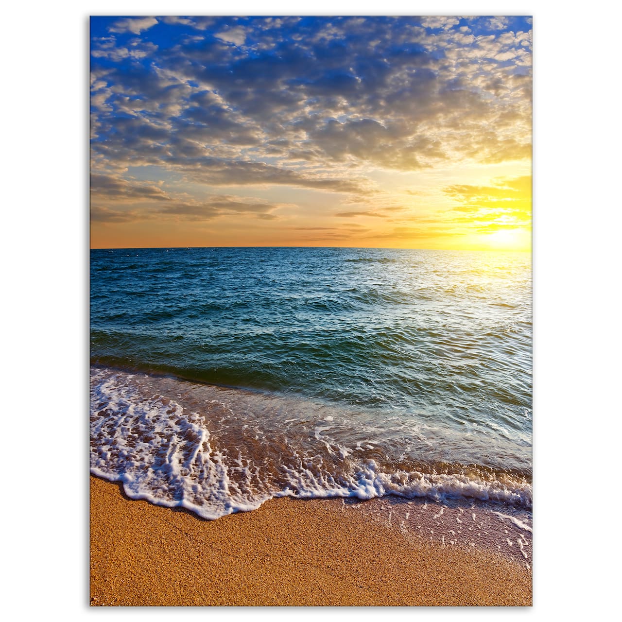 Designart - Layers of Colors on Sunrise Beach - Seascape Canvas Art Print